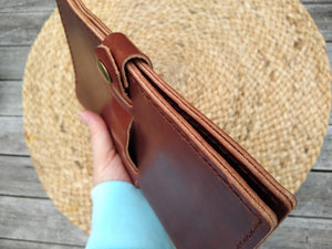 Full Grain Leather Journal Cover - Medium - Havana Brown